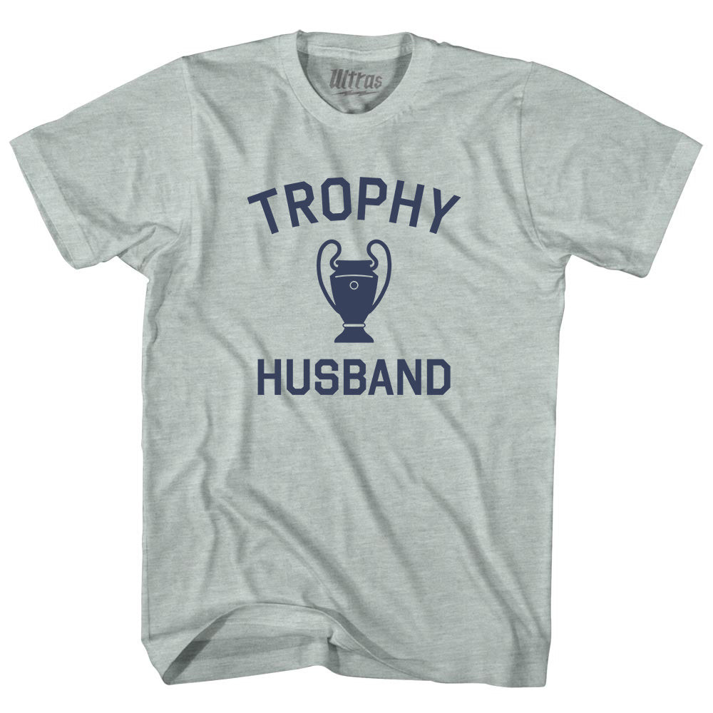 Image of Trophy Husband Adult Tri-Blend T-shirt - Athletic Cool Grey