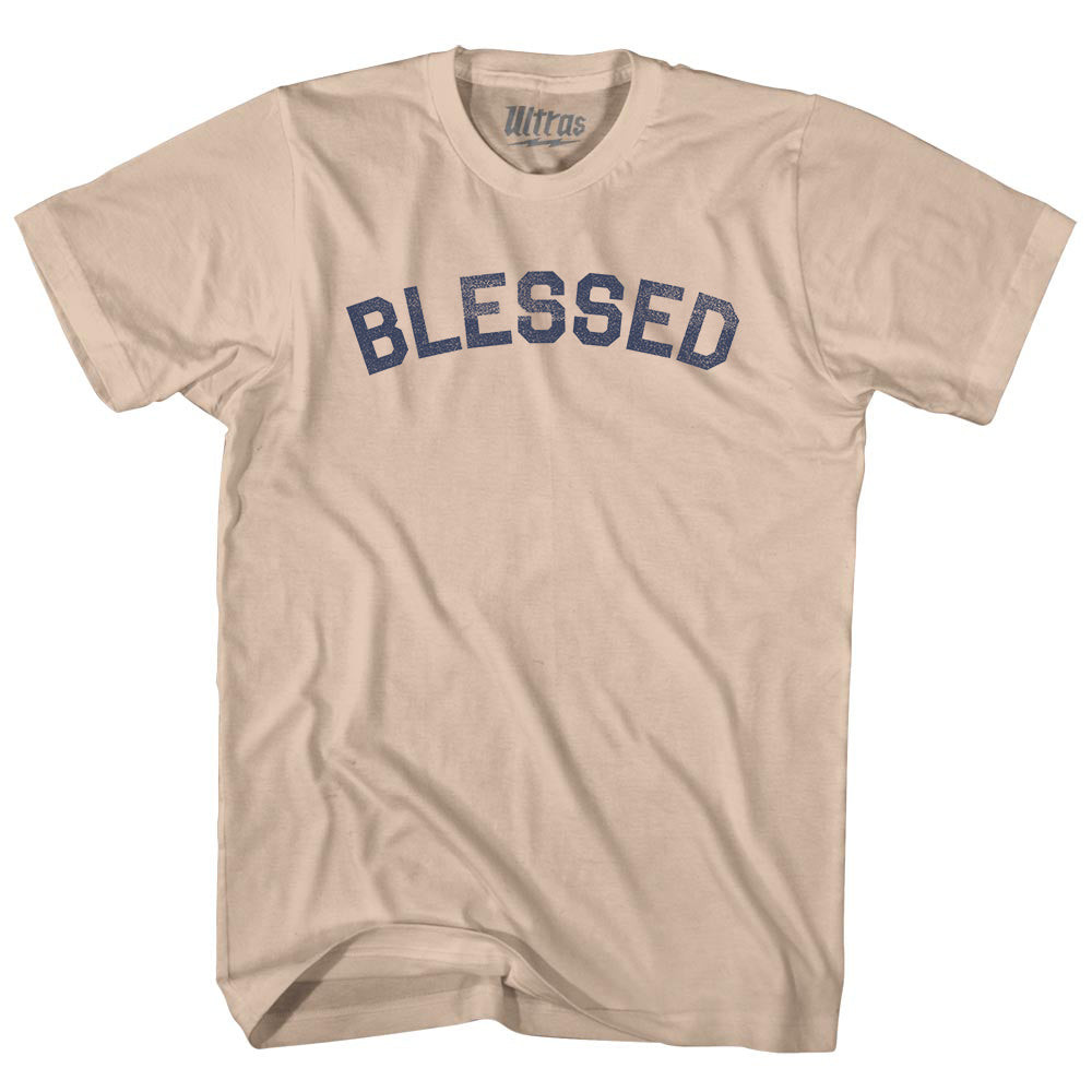 Image of Blessed Adult Cotton T-shirt - Creme