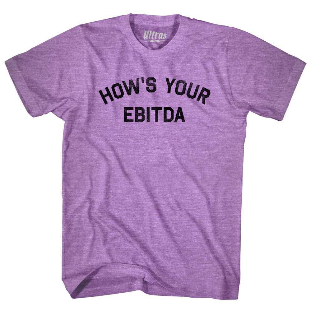 Image of How's Your Ebitda Adult Tri-Blend T-shirt - Athletic Purple