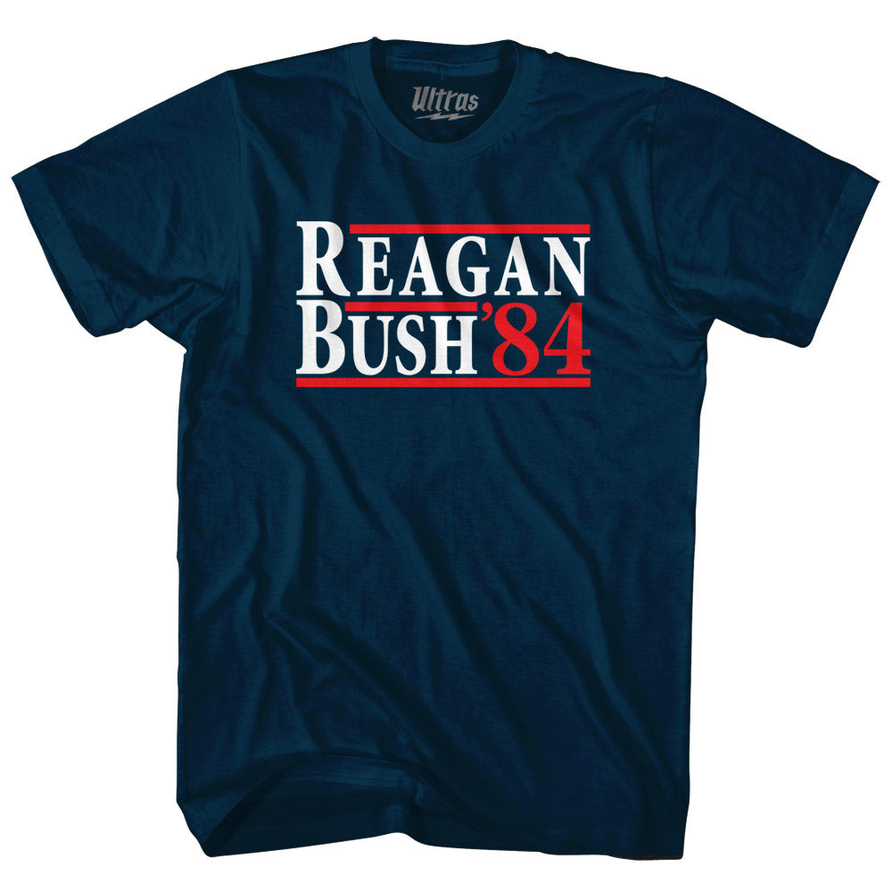 Image of Reagan Bush 1984 Adult Tri-Blend T-shirt - Navy