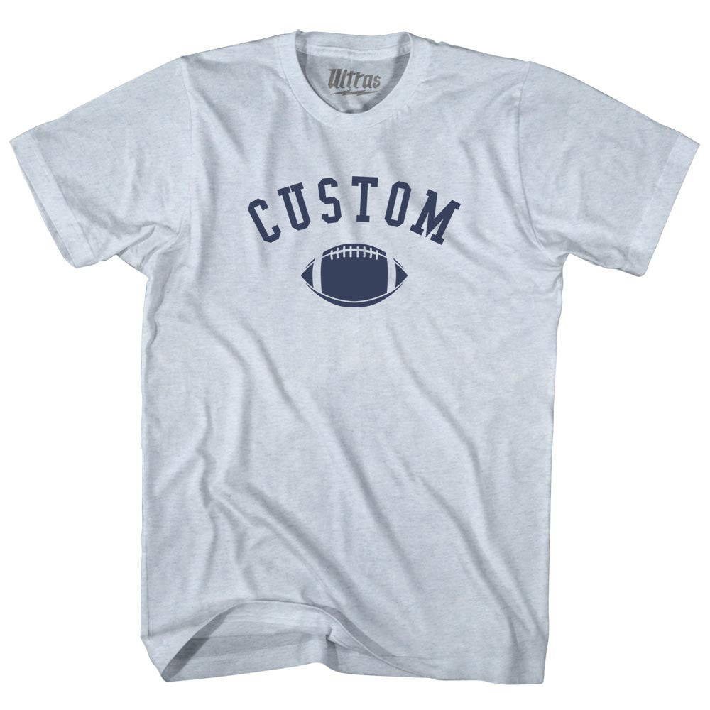 Image of Custom Football Adult Tri-Blend T-shirt - Athletic White