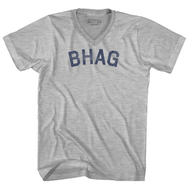 Bhag Adult Cotton V-neck T-shirt - Grey Heather