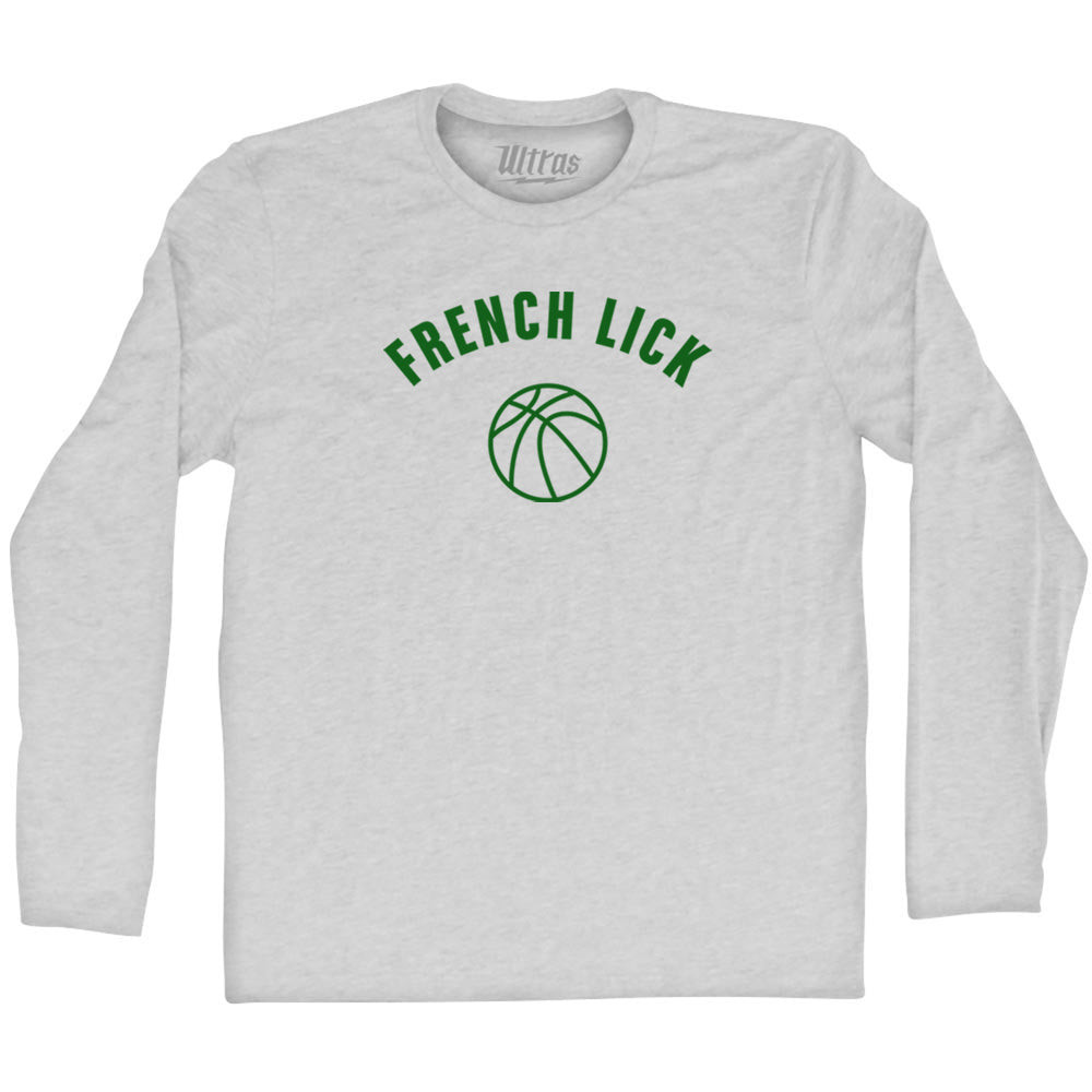 Image of French Lick Basketball Adult Cotton Long Sleeve T-shirt - Grey Heather