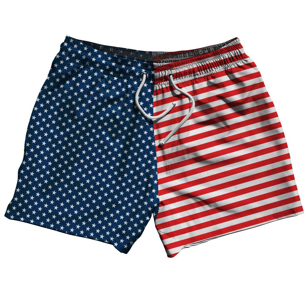 Image of American Flag Jacks Swim Shorts 5" - Red White Blue
