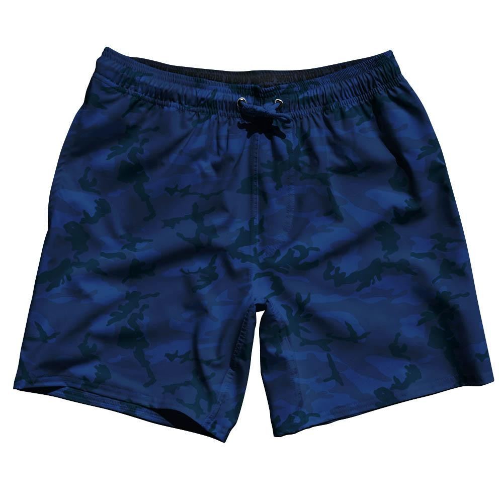 Image of Ocean Camo Swim Shorts 7.5" - Navy