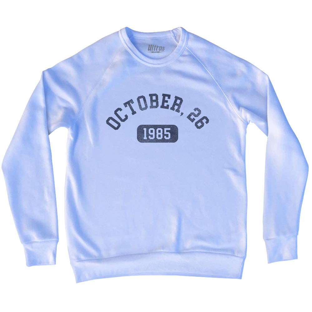 Image of Custom Month, Day and Year Adult Tri-Blend Sweatshirt - White