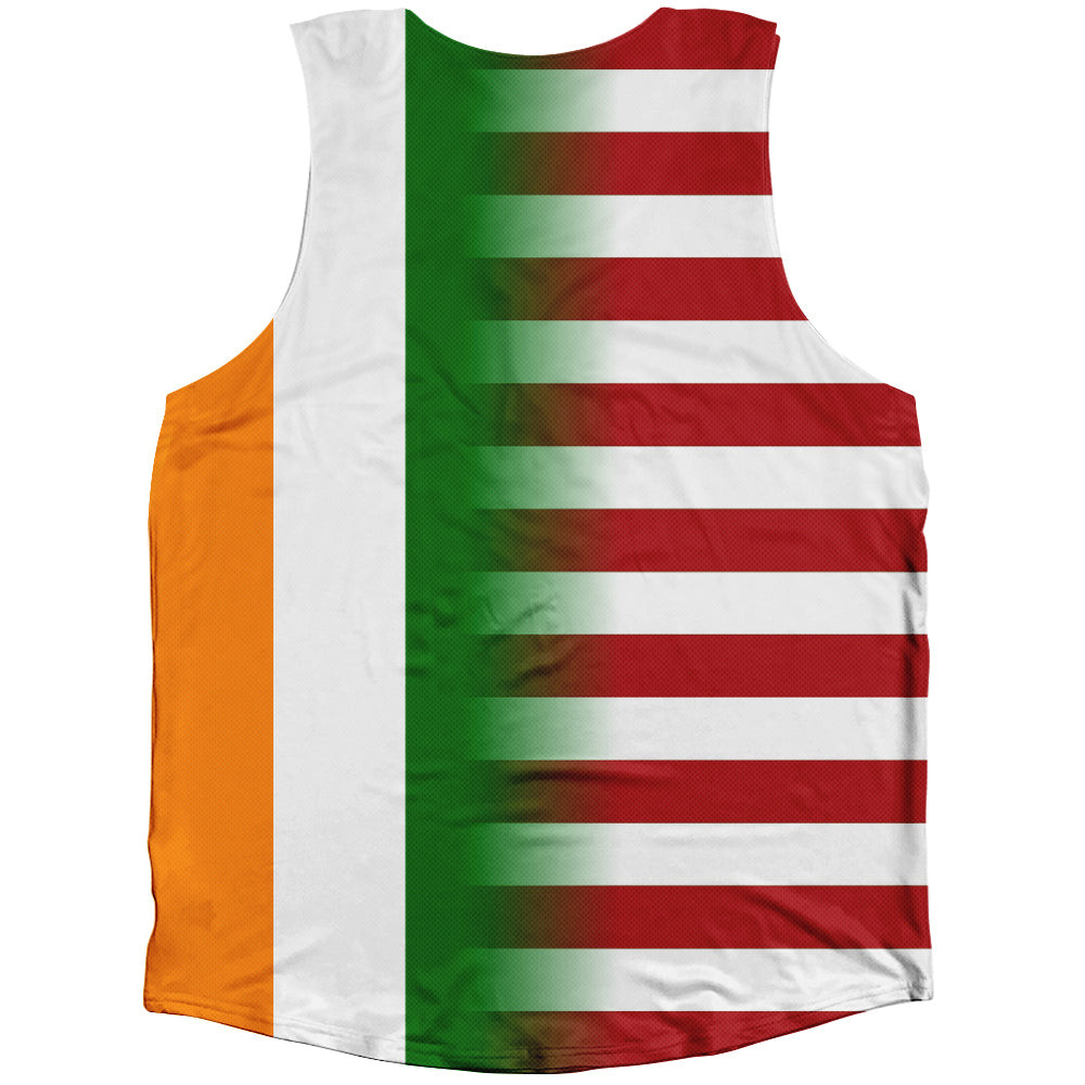 Image of American Flag And Ireland Flag Combination Athletic Tank Top