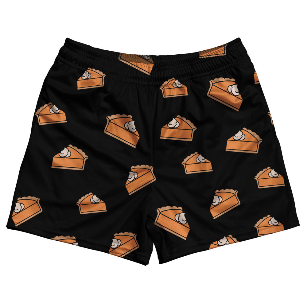 Image of Pumpkin Pie Shorts Rugby Shorts Made In USA - Black