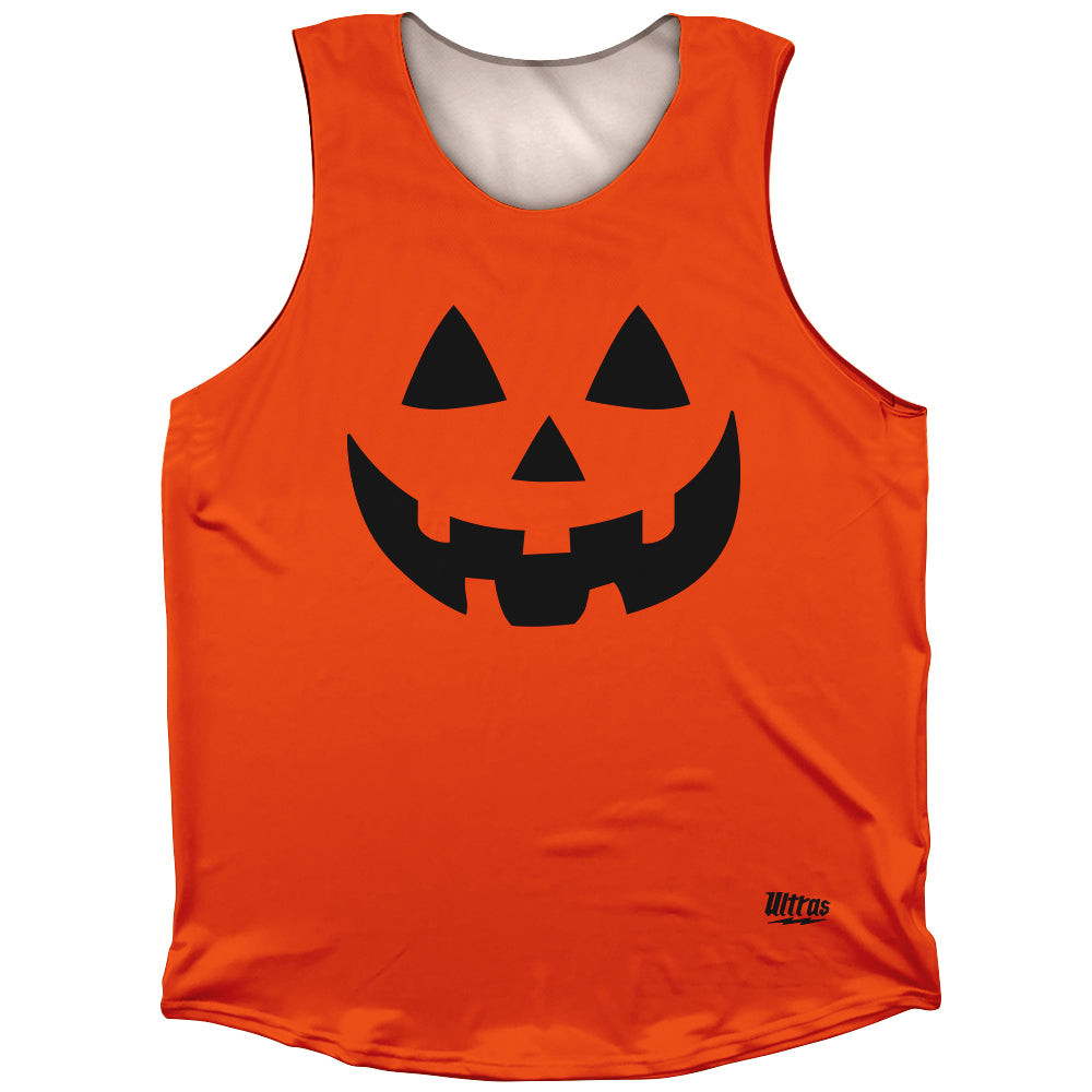 Image of Pumpkin Jack o Lantern Athletic Tank Top - Orange