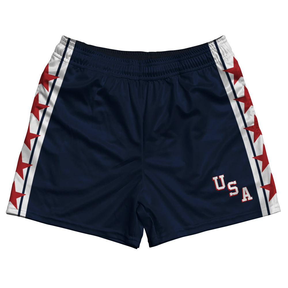 Image of USA Miracle Navy Rugby Shorts - Navy