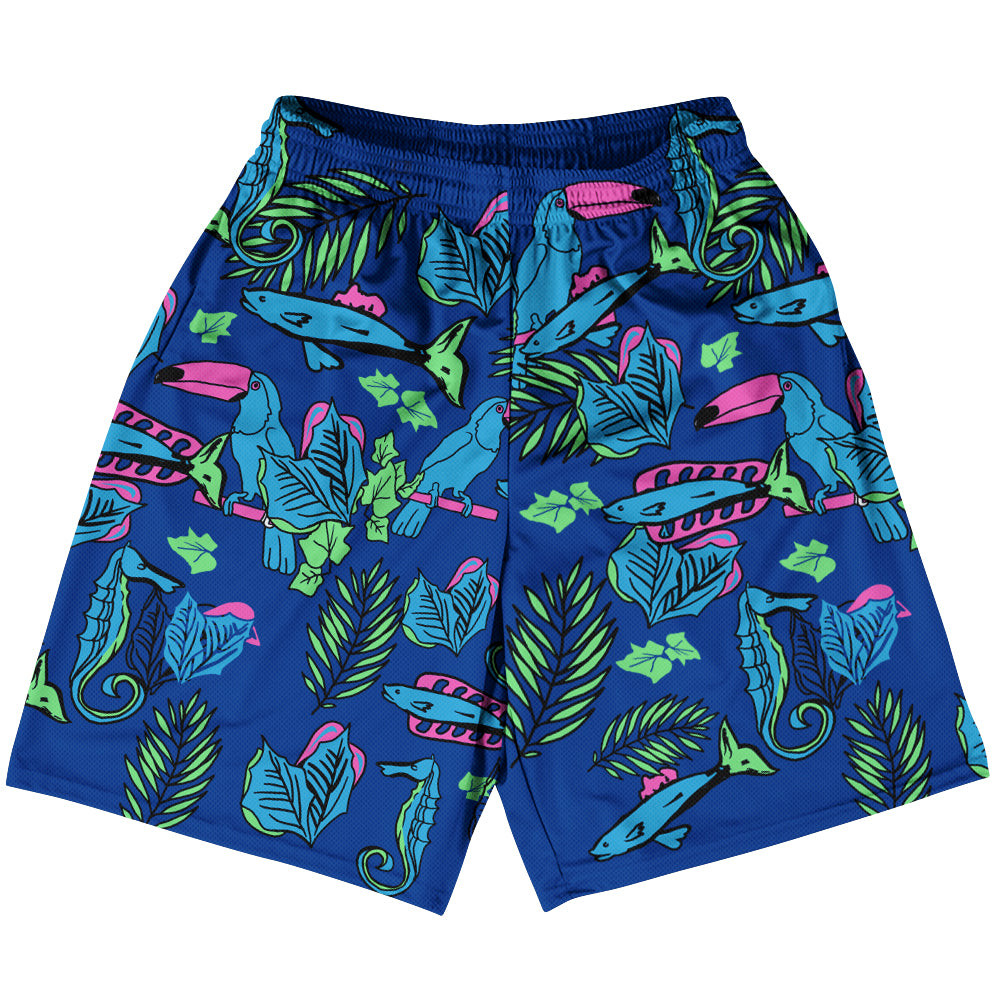 Image of Billy Hoyle Blue The Sams Basketball Shorts 9" Inseam Made in USA - Blue