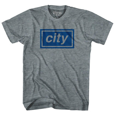 Manchester City Oasis Super Fan Soccer Adult Tri-Blend T-Shirt