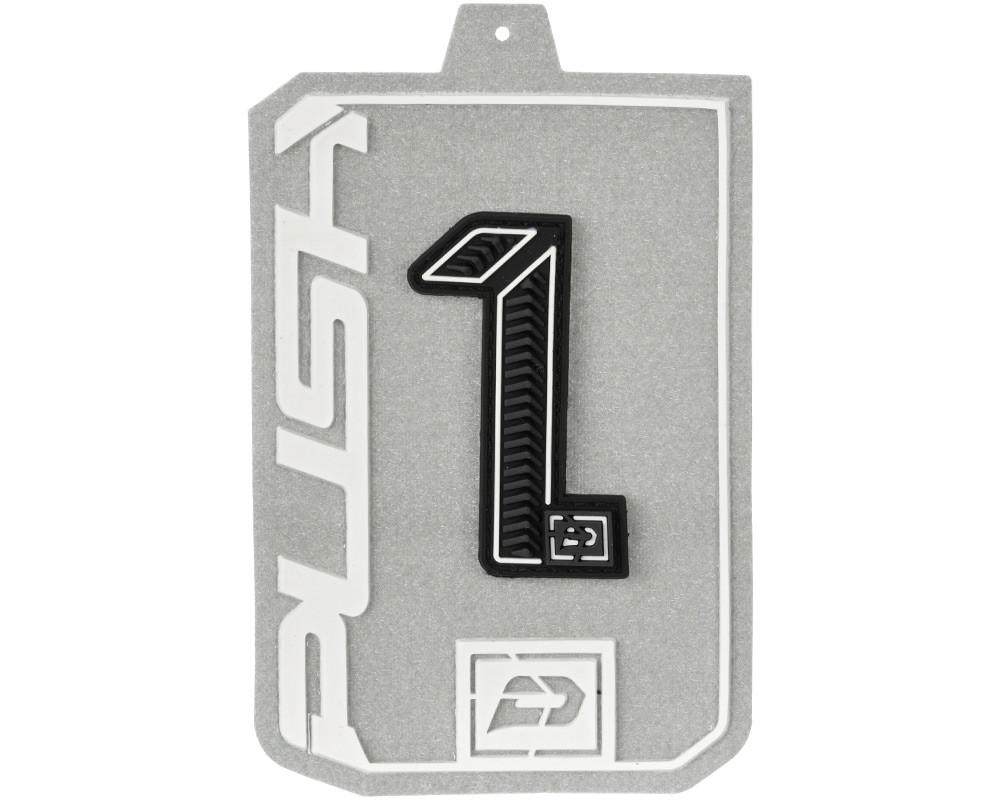 Push Rubberized Velcro Number Patch - #1 - Black