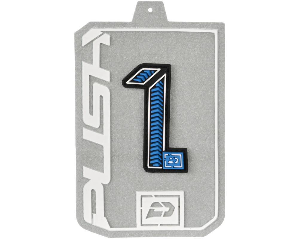 Push Rubberized Velcro Number Patch - #1 - Blue
