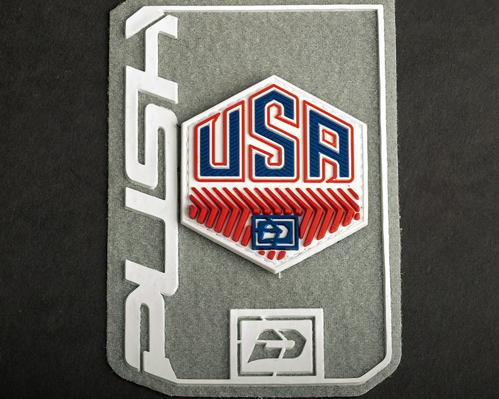 Push Rubberized Velcro USA Patch - White