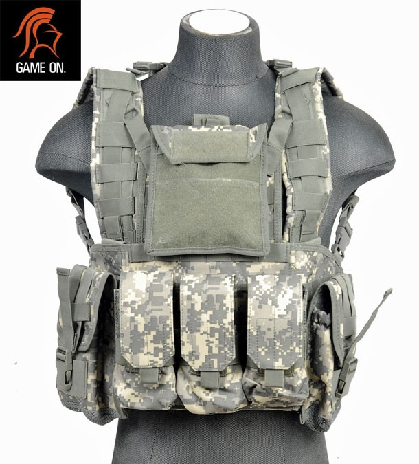 Lancer Tactical Airsoft Molle Modular Chest Rig w/ Removable Hydration ...
