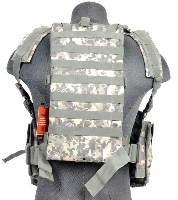 Lancer Tactical Airsoft Molle Modular Chest Rig w/ Removable Hydration ...