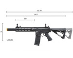 Lancer Tactical Blazer 10" M-LOK Proline Series M4 AEG Airsoft Gun with Delta Stock & Mock Suppressor - Black (LT-38BV10-G2-ME)