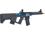 Lancer Tactical Proline Low FPS Enforcer Black Bird Skeleton M-LOK AEG Airsoft Gun w/ Alpha Stock - Black/Blue (LT-30BCNL-G2-ME)