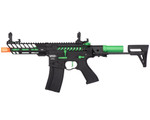 Lancer Tactical ProLine Needletail PDW Skeleton AEG Airsoft Gun (Low FPS) - Black/Green (LT-29BFZ-G2-ME)