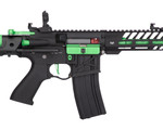 Lancer Tactical ProLine Needletail PDW Skeleton AEG Airsoft Gun (Low FPS) - Black/Green (LT-29BFZ-G2-ME)