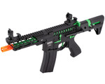 Lancer Tactical ProLine Needletail PDW Skeleton AEG Airsoft Gun (Low FPS) - Black/Green (LT-29BFZ-G2-ME)