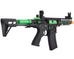 Lancer Tactical ProLine Needletail PDW Skeleton AEG Airsoft Gun (Low FPS) - Black/Green (LT-29BFZ-G2-ME)