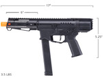 Zion Arms R&D Precision Licensed PW9 Mod 0 AEG Airsoft Pistol Carbine - Black (ZA-PW9-SB)