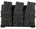 Lancer Tactical Adaptive Hook & Loop AR Triple Magazine Pouch - Black (CA-1741BN)