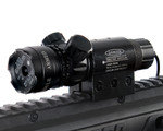 Warrior Paintball Deluxe Laser Sight w/ Barrel Mount & Rail Mount - Black w/ Red Laser