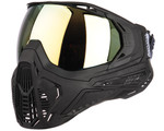 HK Army SLR Paintball Mask - (Black/Black w/ Prestige Gold Lens)