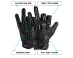 HK Army Hardline Armored Half Finger Paintball Gloves - Blackout