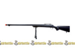 500 FPS Bravo (MB07) Airsoft Sniper Rifle Bolt Action W/ Bipod Black OPS Fluted Barrel Gun