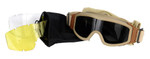 Lancer Tactical Airsoft Safety Goggles w/ 3 Color Interchangeable Lens ( Tan )
