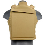 Lancer Tactical Body Armor Airsoft Velcro Vest w/ Plates By Defcon Tactical ( Tan )
