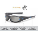 ESS 5B Ballistic Sunglasses ( Grey Frame / Mirrored Grey Lenses )