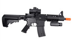 Double Eagle M4 CQB Full Auto Electric Airsoft Gun w/ Flashlight & Red Dot Scope
