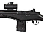 330 FPS DE Airsoft M14 RIS Electric AEG Gun w/ Laser, Scope and Flashlight