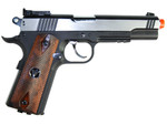 500 FPS WG Full Metal 1911 Special Combat High-Powered CO2 Blowback Pistol - 2-TONE Wood Grips
