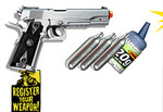 400 FPS! Silver TSD Sports CO2 Pistol 1911 Airsoft Hand Gun