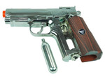 500 FPS! TSD Compact Chrome Metal CO2 Pistol 1911 Airsoft Hand Gun