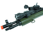Airsoft M14 Socom RIS Spring Gun W/ Red Dot Scope & Flashlight  ( OD Green )