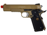 Full METAL TSD 1911 45 Caspian Gas Blowback Airsoft Pistol Rubberized Grip 2 MAGS (Desert Tan)