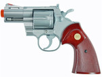 Silver W/ Wood Grips UHC 2.5" Six Shooter Spring Airsoft Revolver Pistol