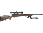 TSD Tactical SuperX-9 Airsoft Sniper Rifle Wood Bolt Action W/ Metal BiPod & Scope