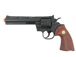 Wood TSD 6" Barrel Gas Airsoft Revolver .357 MAGNUM Pistol 6 Shooter Guns W/ Shells