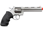 Silver TSD 6" Barrel Gas Airsoft Revolver .357 MAGNUM Pistol 6 Shooter Guns W/ Shells