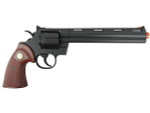 Wood TSD 8" Barrel Gas Airsoft Revolver .357 MAGNUM Pistol 6 Shooter Guns W/ Shells