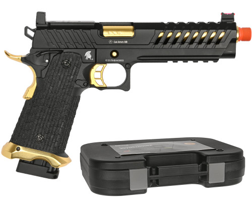 Lancer Tactical Knightshade Hi-Capa Gas Blowback Airsoft Pistol - Black/Gold (LTX-6B-M)