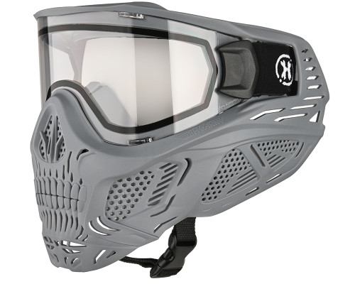 HK Army HSTL Skull Full Face Mask - Grey w/ Clear Lens
